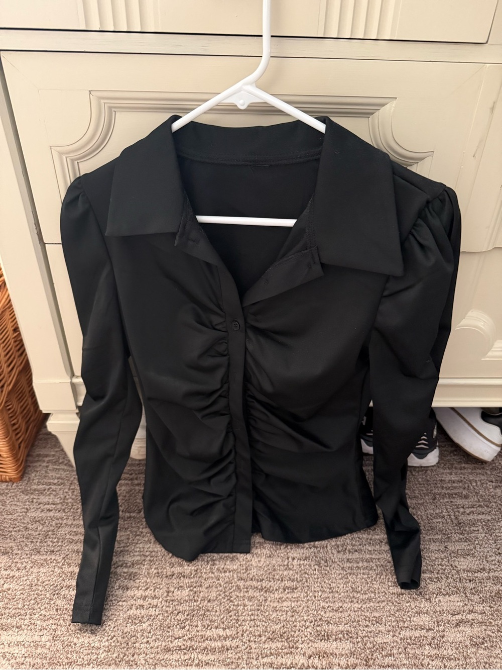 Theory Women's Ruched Button-Down Shirt - Picture 6 of 8
